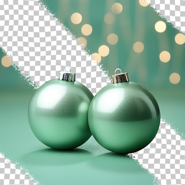 PSD a pair of nearby green spheres transparent background