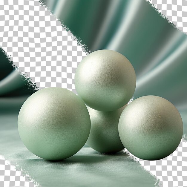 PSD a pair of nearby green spheres transparent background