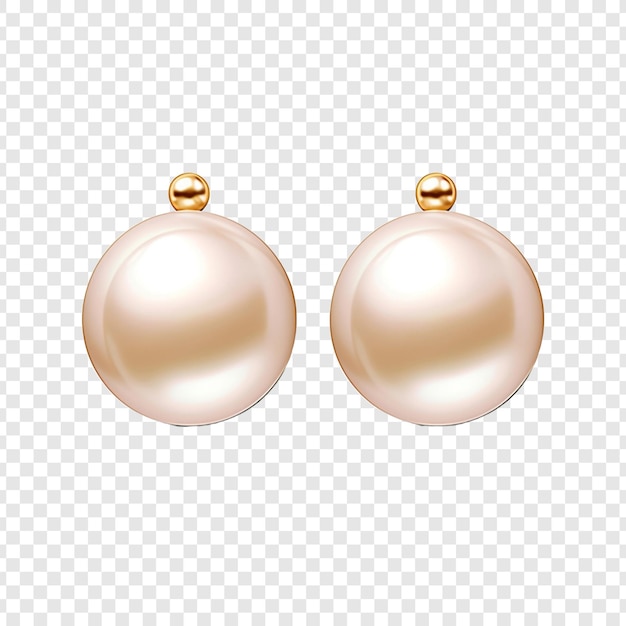 PSD un paio di orecchini di perle senza alcun elemento di ragazza isolato su uno sfondo trasparente