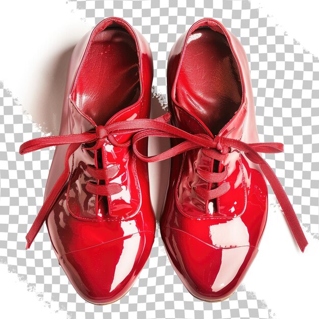 PSD a pair of red shoes with a bow tied around the top