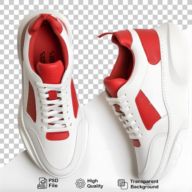 PSD a pair of red and white shoes on transparent background include png file