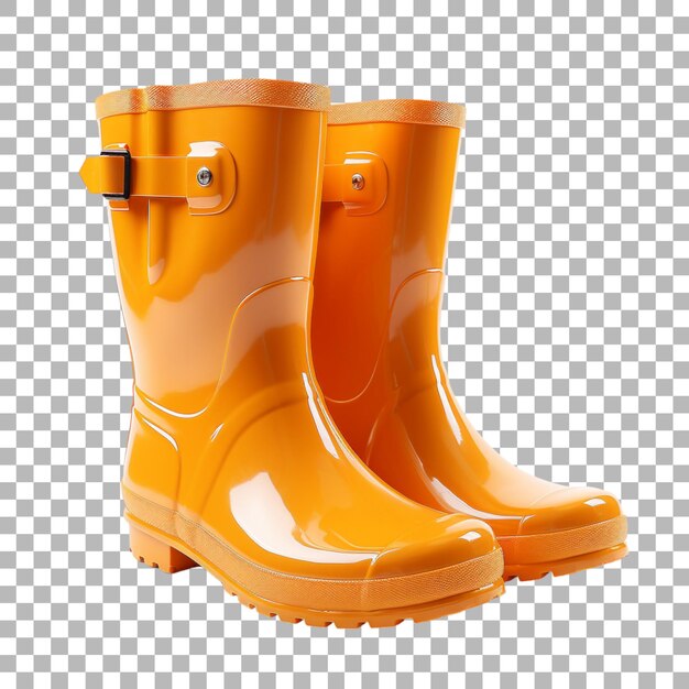 PSD a pair of rubber boots with a yellow rubber band