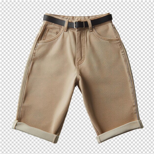 PSD a pair of shorts with a brown band on the front and the bottom is a black belt