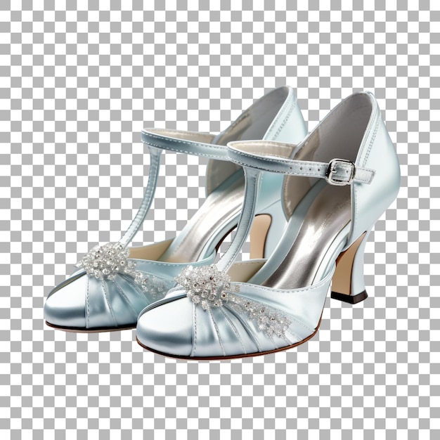 PSD a pair of silver shoes with a bow on the bottom