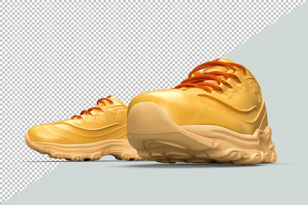 PSD pair of stylish shoes in 3d rendering isolated