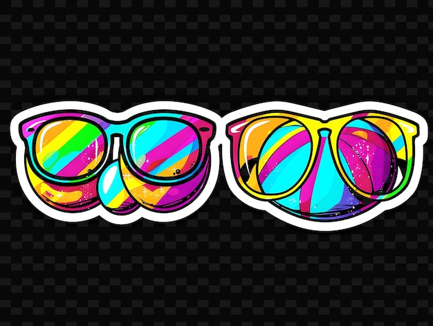 PSD a pair of sunglasses with a rainbow colored frame