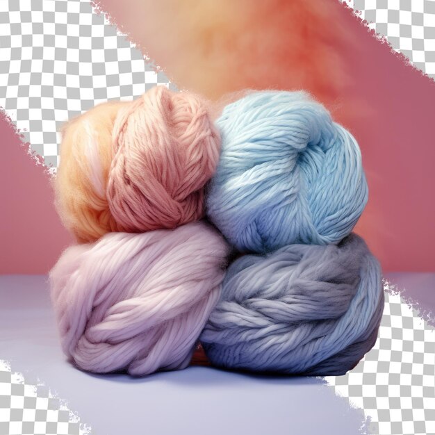 Pair of yarn balls in a scarf transparent background