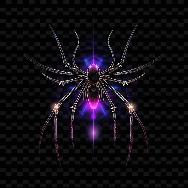 PSD pająkowa nocna sieć złożone neonowe linie deszczowe krople nogi w kształcie y2k neonowa kolekcja sztuki świetlnej