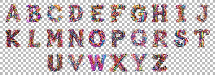 PSD pakiet a do z w stylu origami ustawiony na przezroczystym tle dla kreatywnych projektów minimalistycznych marek lub unikalnych aplikacji typograficznych