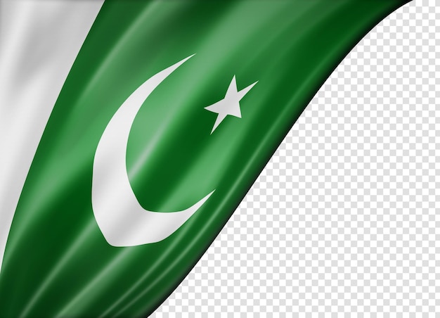 Pakistaanse vlag geïsoleerd op witte banner