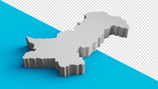 Pakistan 3D Mapa topograficzna Geografia Kartografia i topologia Niebieska powierzchnia morza Ilustracja 3D