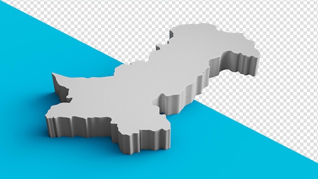 PSD pakistan 3d topographic map geography cartography and topology sea blue surface 3d illustration