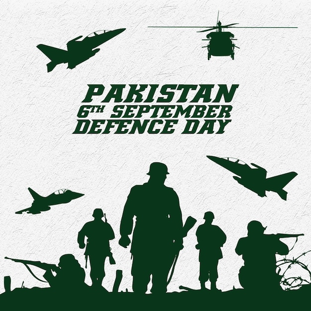 PSD pakistan 6th september defence day vector template