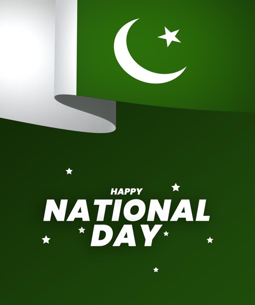 PSD pakistan flag element design national independence day banner ribbon psd