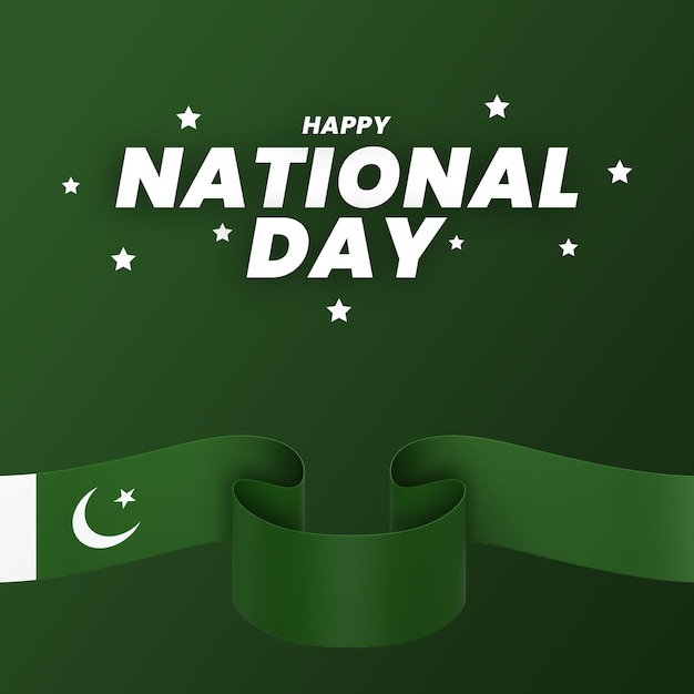 PSD pakistan flaga projekt narodowy dzień niepodległości baner edytowalny tekst i tło