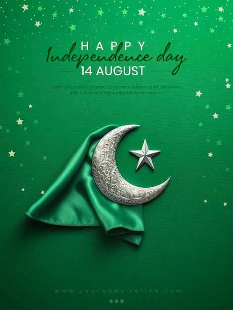 Festa dell'indipendenza del pakistan 14 agosto modello di post sui social media aziendali