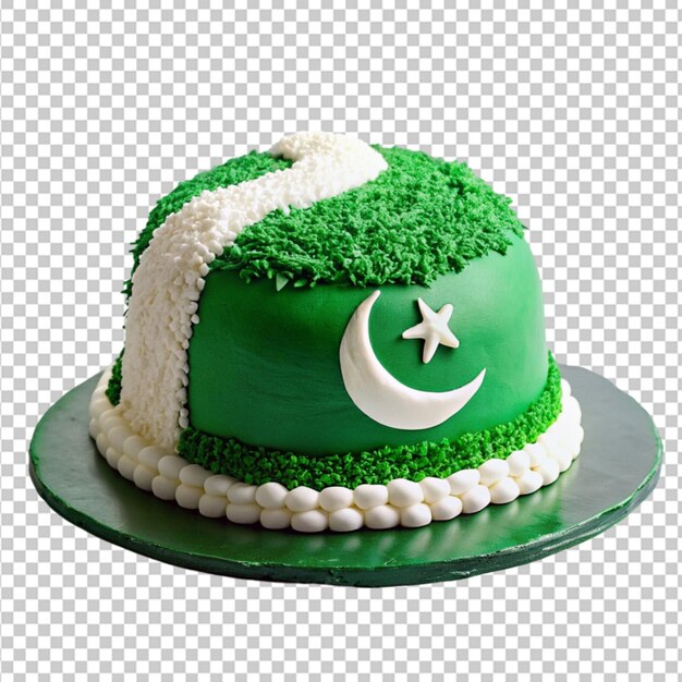 Torta della bandiera dell'indipendenza del pakistan sullo sfondo trasparente