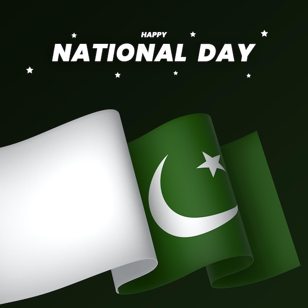 Pakistan vlag element ontwerp nationale onafhankelijkheidsdag banner lint psd