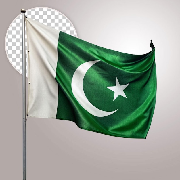 PSD pakistani flag isolated on transparent background