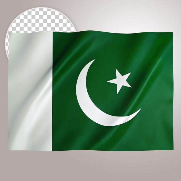 PSD pakistani flag isolated on transparent background