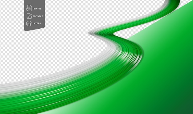 Pakistani flag wavy abstract ribbon flag isolated on green background 3d illustration