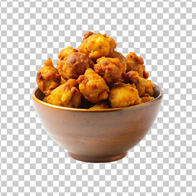 PSD pakora in bowl on white background