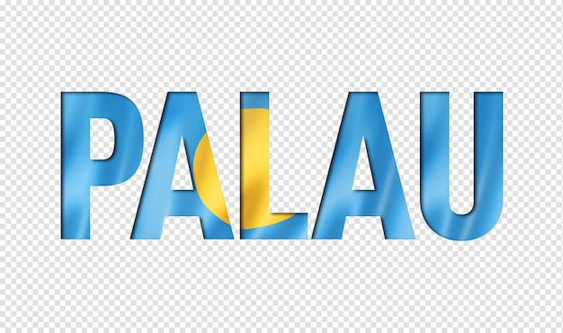 PSD palau flag text font