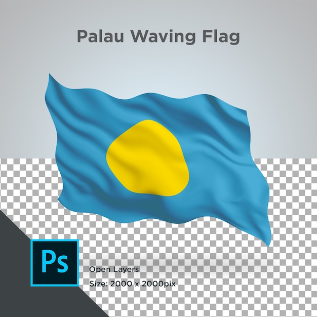 Palau vlag golfontwerp transparant