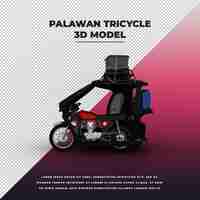 PSD palawan tricycle 3d isolated