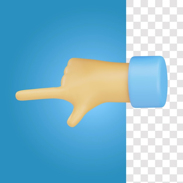 PSD palec lewej ręki gest 3d ikona