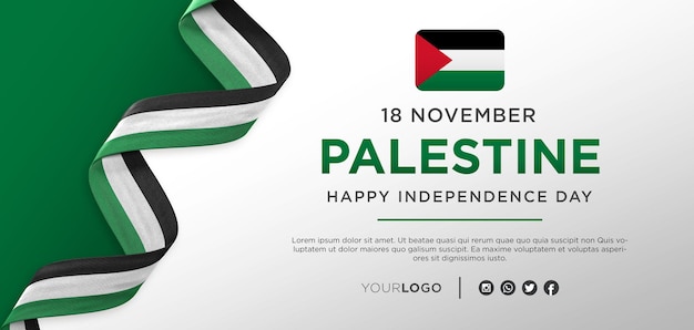 Palestijnse gebieden nationale onafhankelijkheidsdag viering banner, nationale verjaardag
