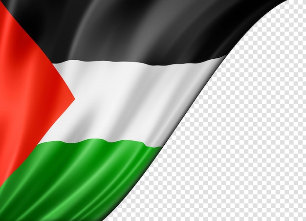 PSD bandiera palestinese isolata su banner bianco