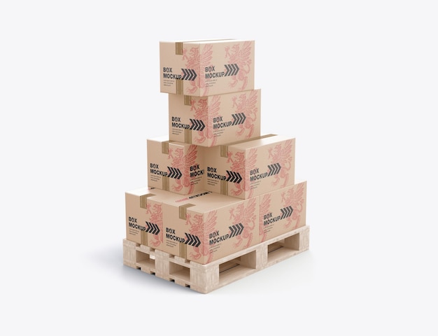 Paleta z makietą pudełka Kraft