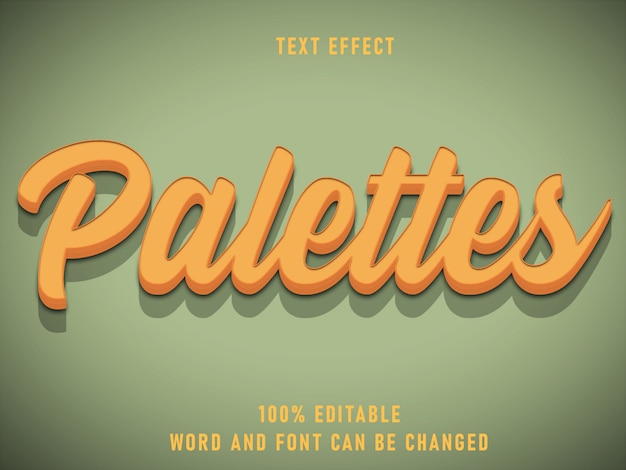 Paletten tekststijl teksteffect bewerkbare lettertypekleur effen stijl vintage