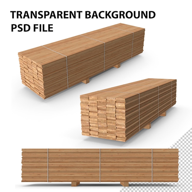 PSD pallet with pine timber png