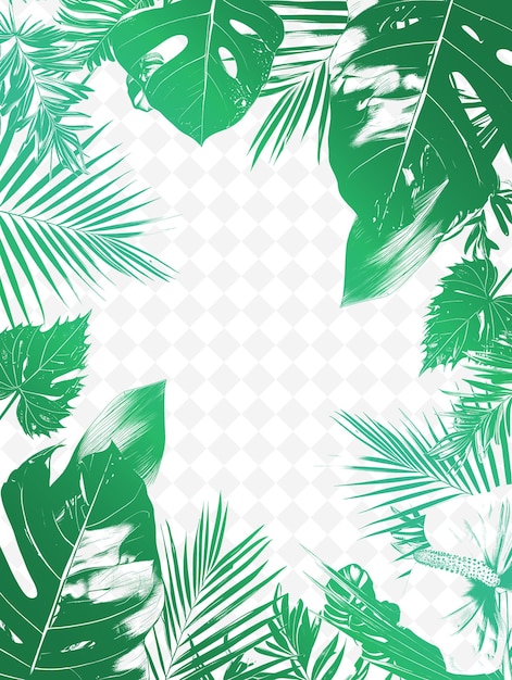 PSD palm leaf frame surrounded by anthurium flowers and palm fro creative vector art designs of nature