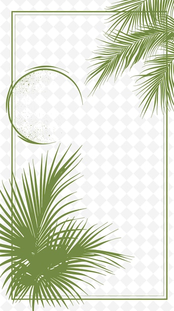 PSD palm leaves on a white background with a place for text