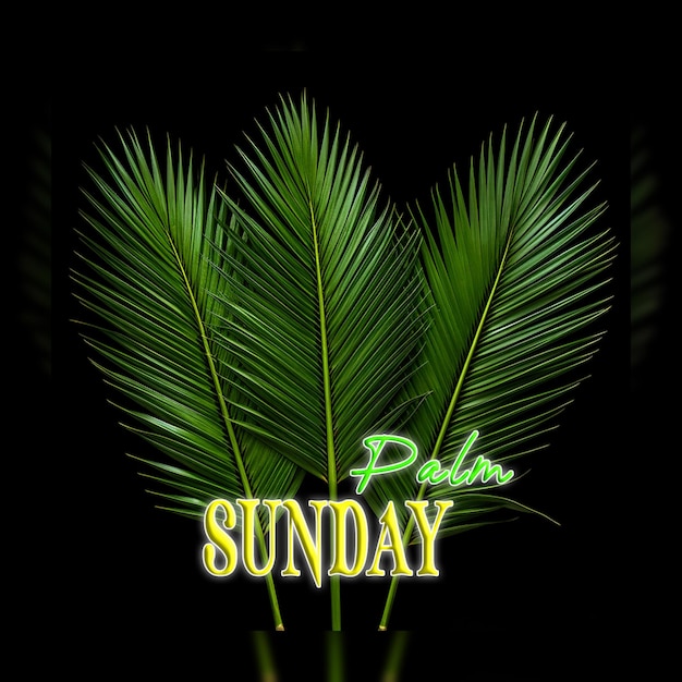 PSD palm sunday with cross jesus
