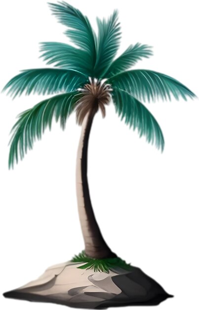 PSD palm tree on an island icon