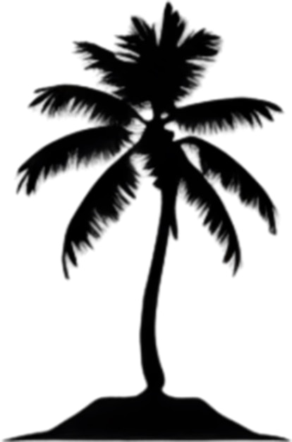 PSD palm tree on an island icon