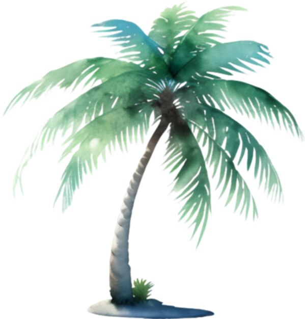 PSD palm tree on an island icon