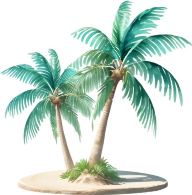 PSD palm tree on an island icon