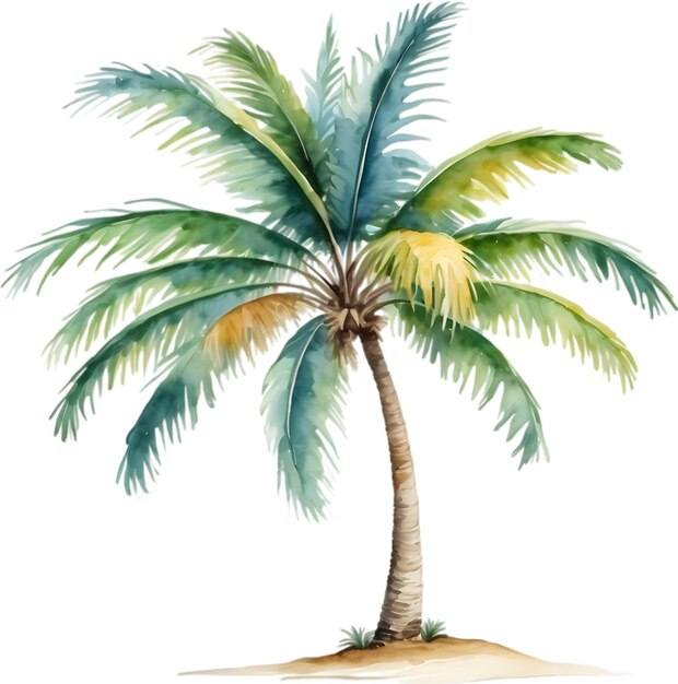 PSD palm tree on an island icon