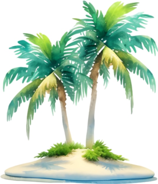 Palm tree on an island icon