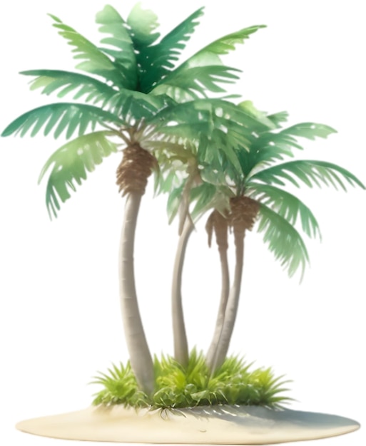 PSD palm tree on an island icon