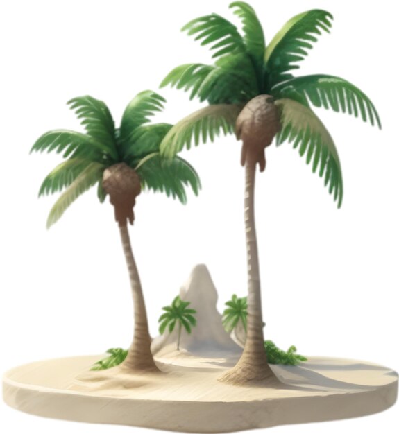 PSD palm tree on an island icon