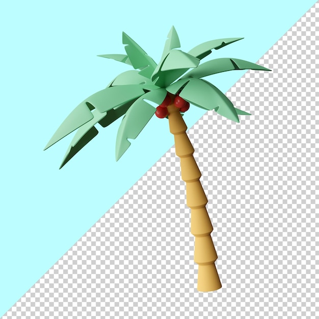 PSD palm tree isolated 3d render