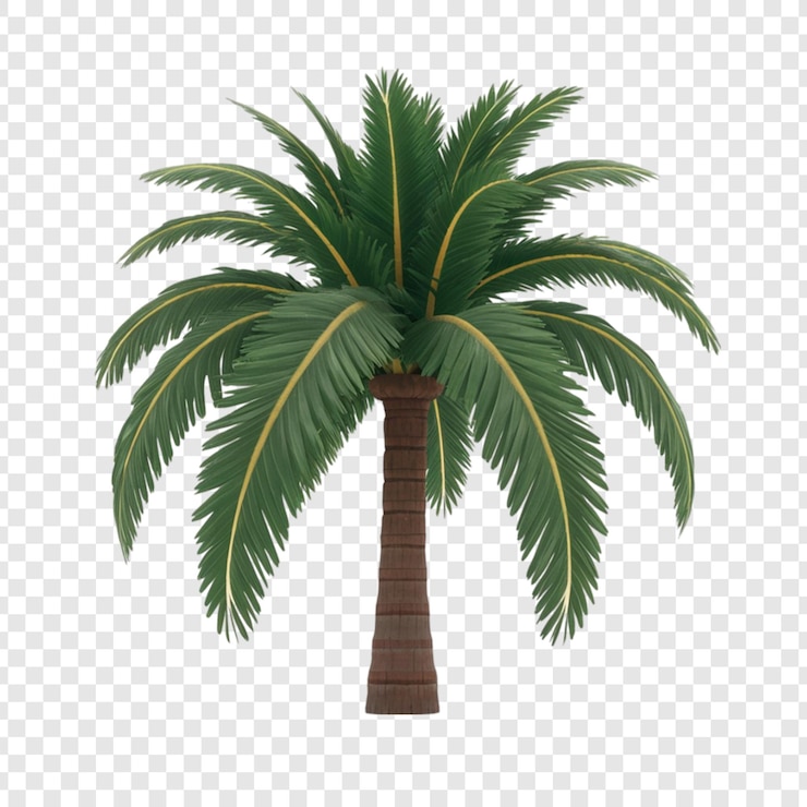 PSD palm tree isolated on transparent background