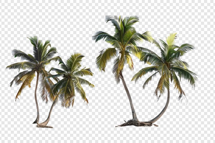 PSD palm tree isolated on transparent background