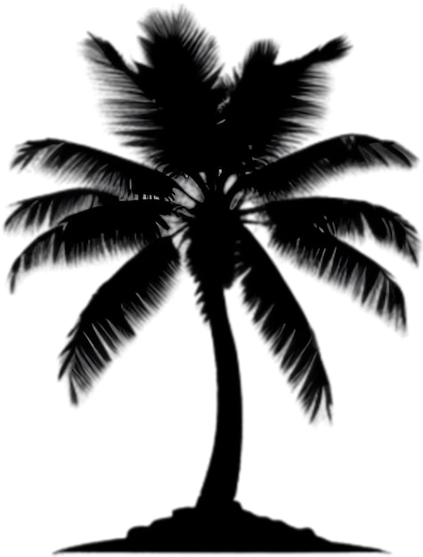 PSD palm tree on an island icon